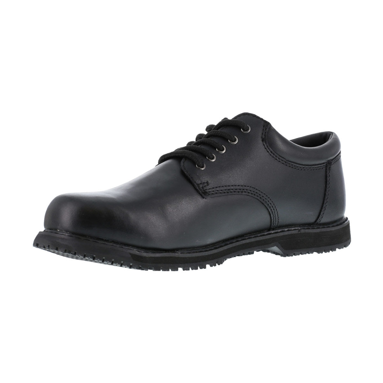 Grabbers Men's Slip Resistant Black Plain Toe Oxford, G1120