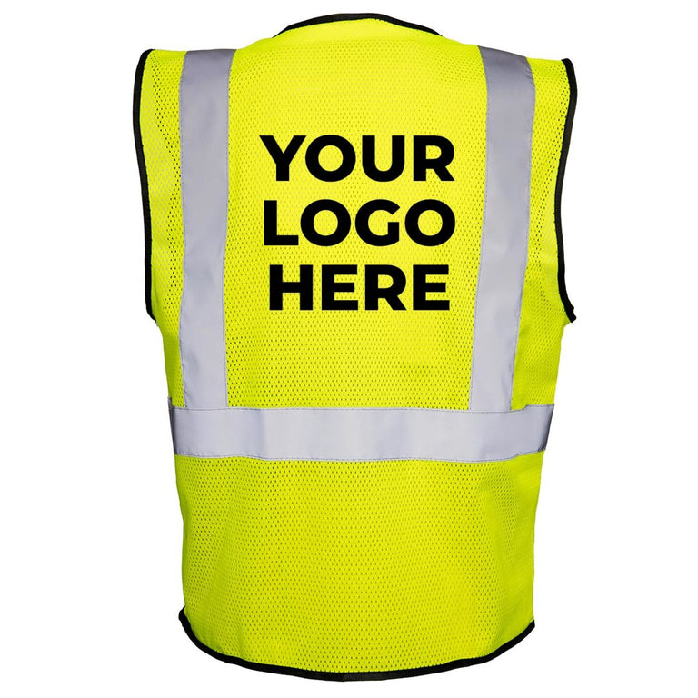 Custom Rugged Blue Type R Class 2 Hi-Vis Economy Mesh Safety Vest