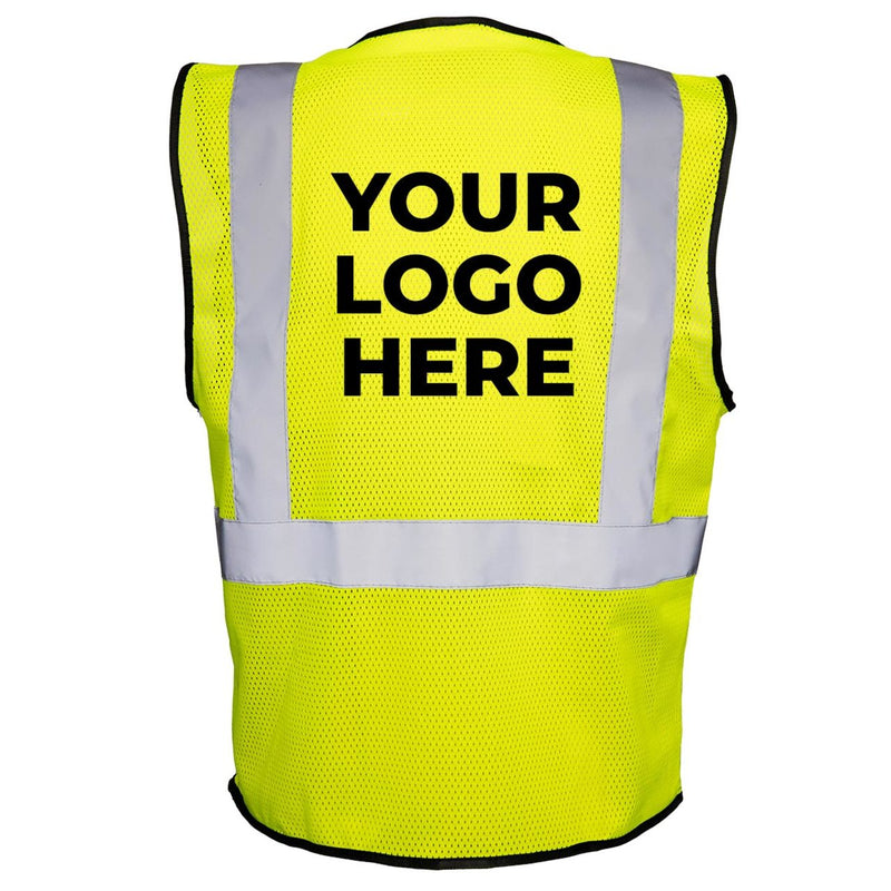 Custom Rugged Blue Type R Class 2 Hi-Vis Economy Mesh Safety Vest