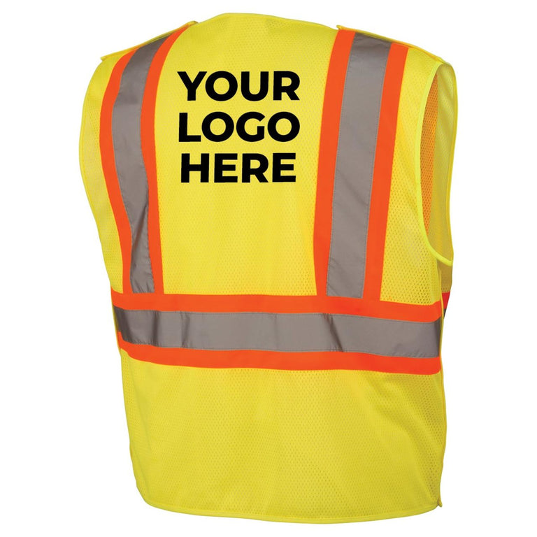 Custom Pyramex RVHL27 Type R Class 2 Hi-Vis Breakaway Mesh Safety Vest
