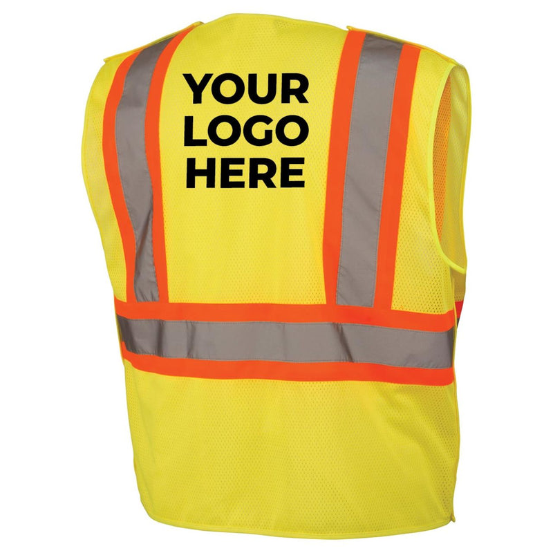 Custom Pyramex RVHL27 Type R Class 2 Hi-Vis Breakaway Mesh Safety Vest