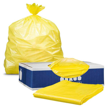 40-45 Gallon Trash Bags - Yellow, 100 Bags - 1.5 Mil