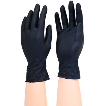 UMBO Niflex45 Nitrile Disposable Gloves, 5 mil, Black - H104 - Box of 100