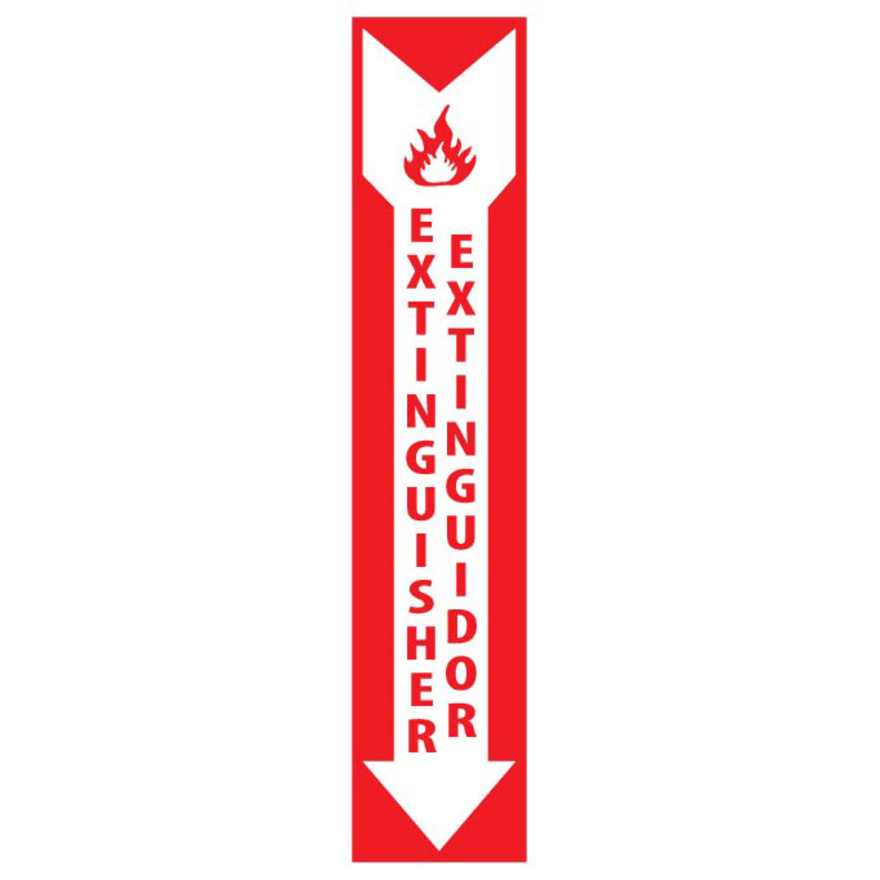 Fire Extinguisher Bilingual, 18x4 Vinyl Sign