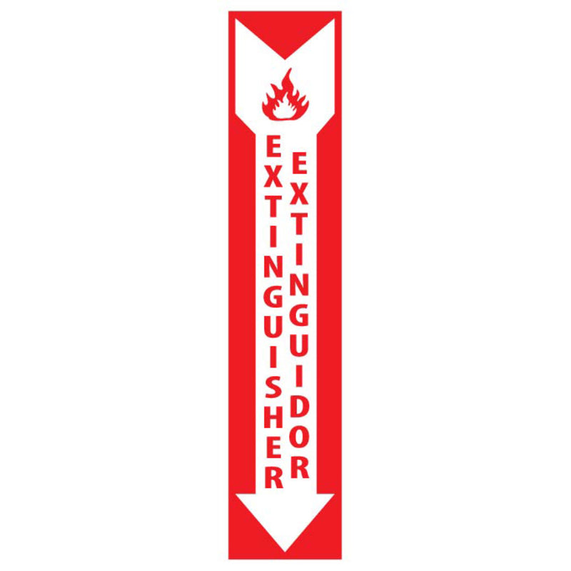 Fire Extinguisher Bilingual, 18x4 Vinyl Sign