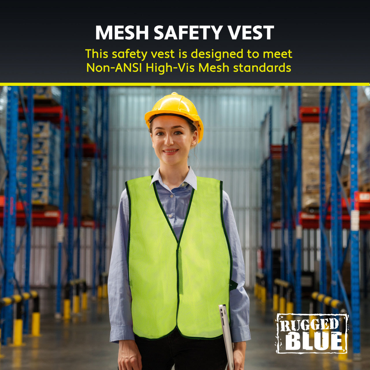 Rugged Blue Non-ANSI Hi-Vis Mesh Safety Vest