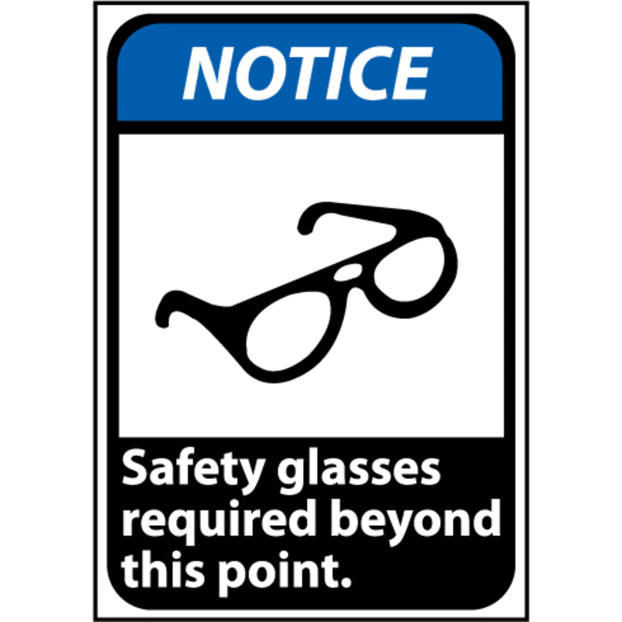 Safety Glasses Required 14x10 Sign