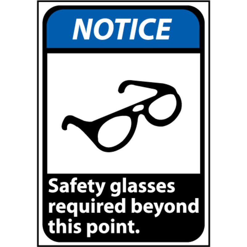 Safety Glasses Required 14x10 Sign