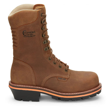Chippewa Men's Thunderstruck 10" Logger Waterproof EH Nano Composite Toe Boots, TH1030, Brown