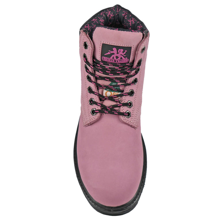 Moxie Trades Women's Alice 6" Pink Steel Toe Boots, MT50162, Pink