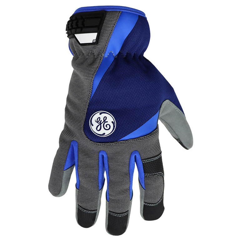 General Electric GG411 Pro Mechanics Gloves, Gray/Blue