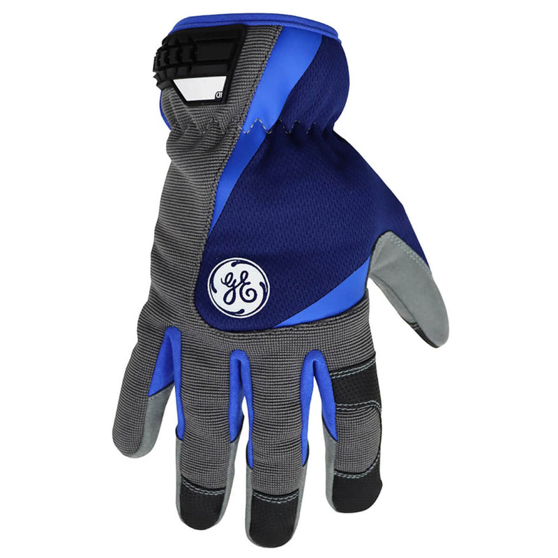 General Electric GG411 Pro Mechanics Gloves, Gray/Blue