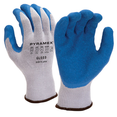 Pyramex Safety GL503 A1 Cut Crinkle Latex Dipped Gloves, Gray