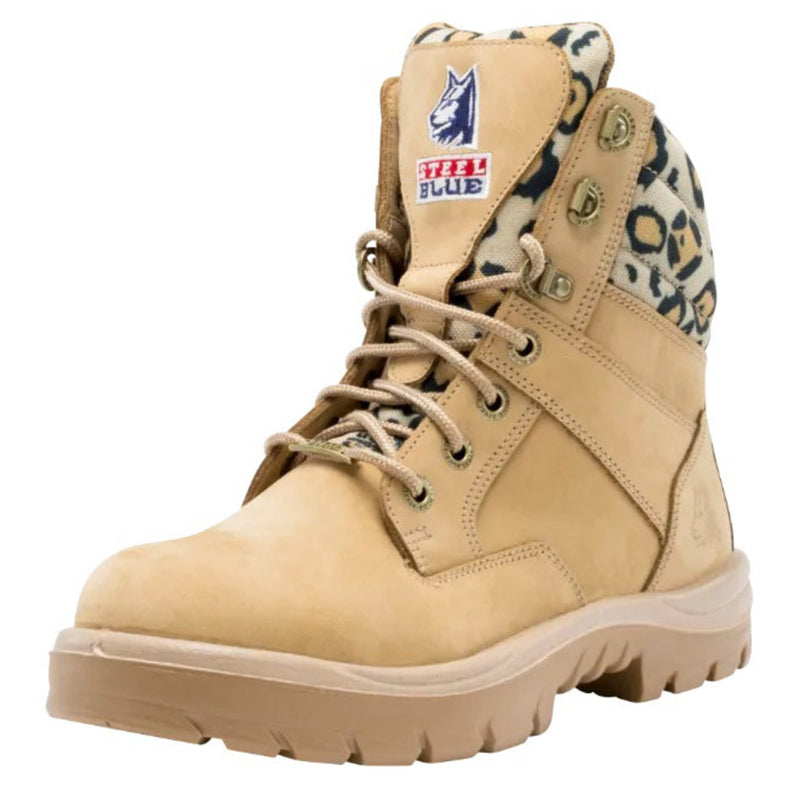 Steel Blue Ladies Jungle Print Southern Cross Zip 6" EH Steel Toe Boots, 812861W, Sand