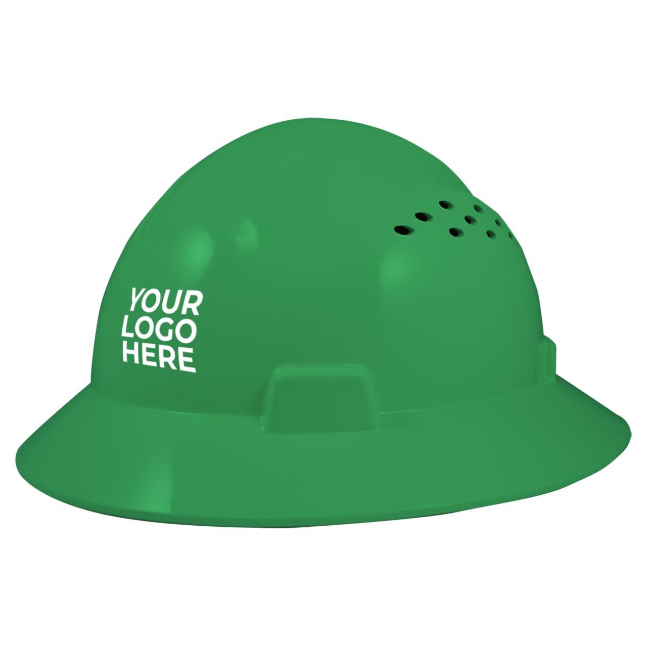 Custom General Electric Vented Full Brim Hard Hat 4-Point Ratchet Suspension, GH328