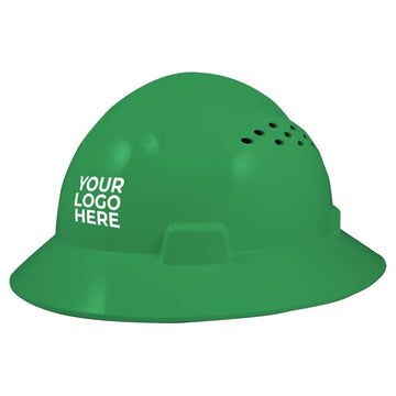 Custom General Electric Vented Full Brim Hard Hat 4-Point Ratchet Suspension, GH328