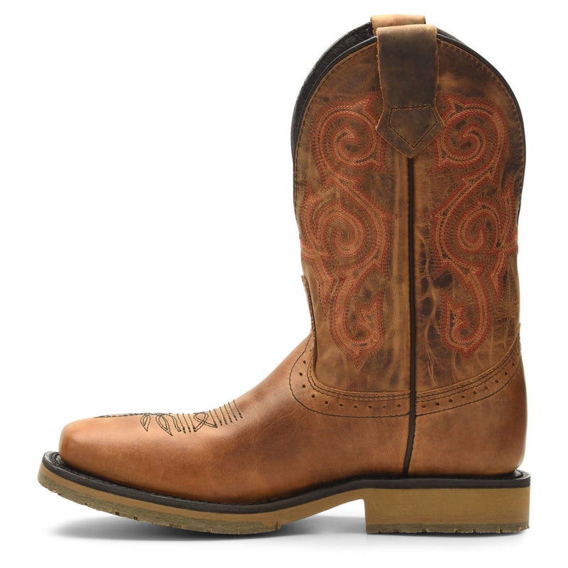 Double-H Boots Men's Bertram 11" Roper Steel Toe Boots, DH4560, Brown