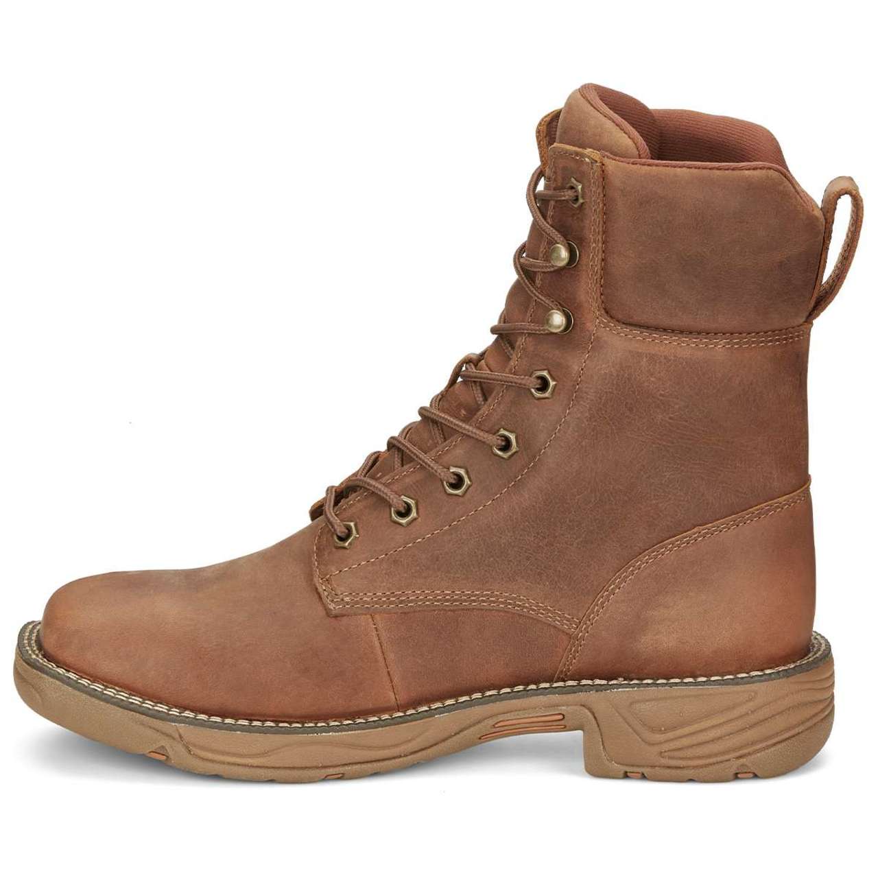 Justin Men's Rush 8" Waterproof EH Soft Toe Boots, SE467, Brown