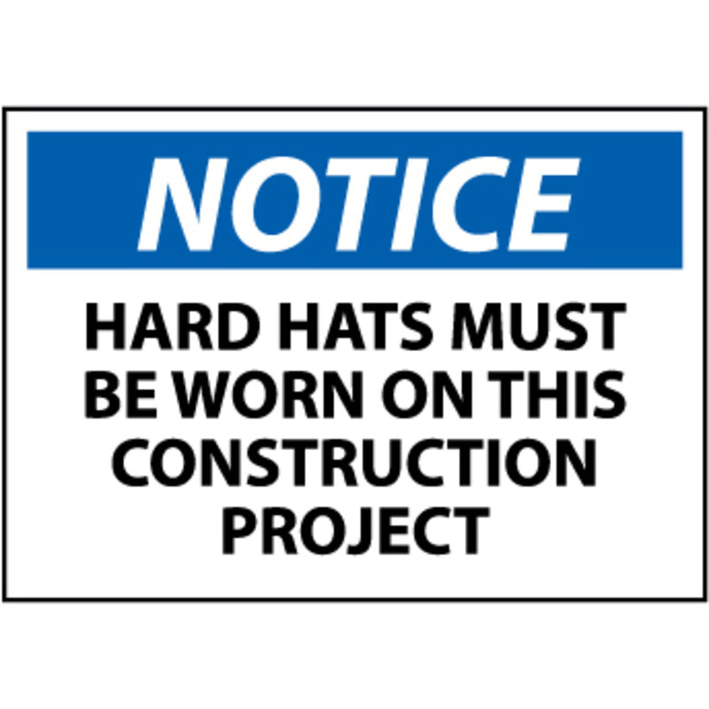 Hard Hats Must Be Worn, 10x14 Sign
