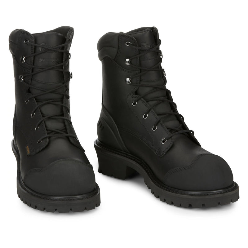 Chippewa Men's Aldarion 8" Logger Waterproof Insulated Composite Toe Boots, 55058, Black