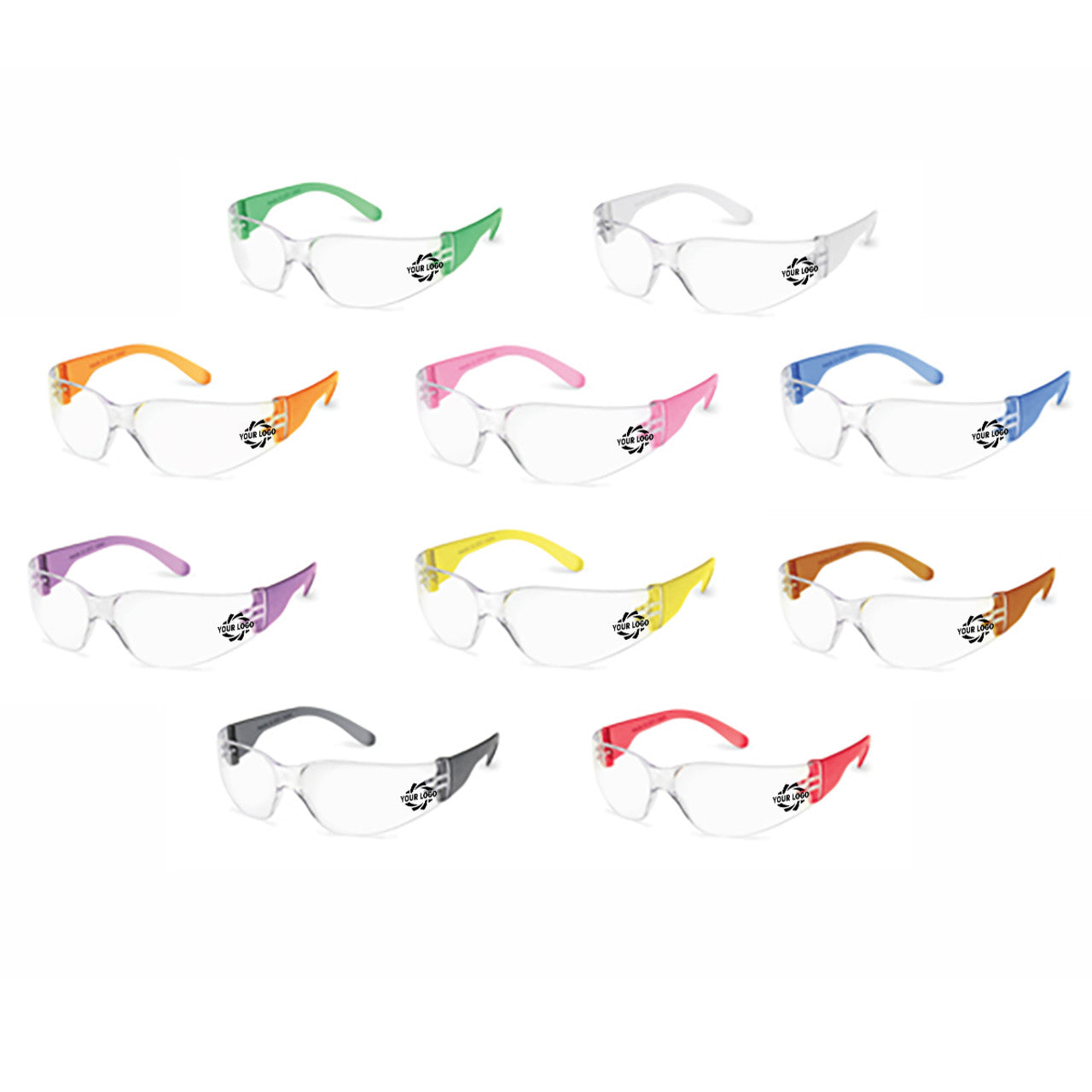 Custom Gateway StarLite Gumballs Small, Clear Lens, Multi-Color Frames, 10 Pack