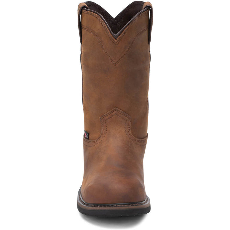 Justin Men's Drywall 10" Waterproof EH Steel Toe Boots, SE4961, Brown
