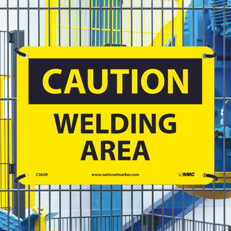 Caution Welding Area 7x10 Rigid Plastic Sign
