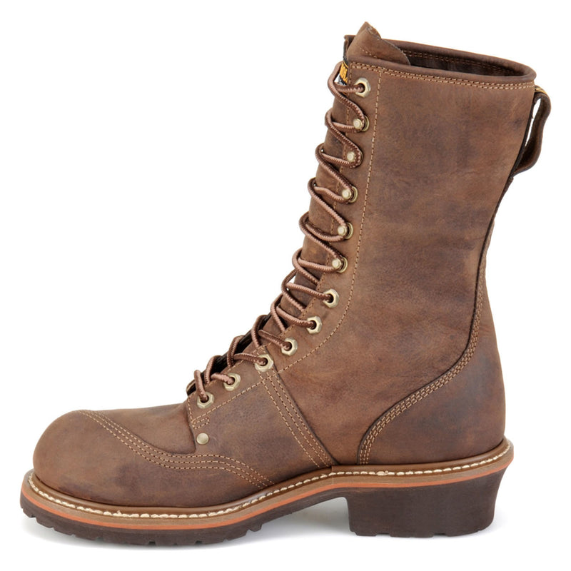 Carolina Men's Linesman 10" Waterproof EH Soft Toe Boots, CA904, Cork Harness