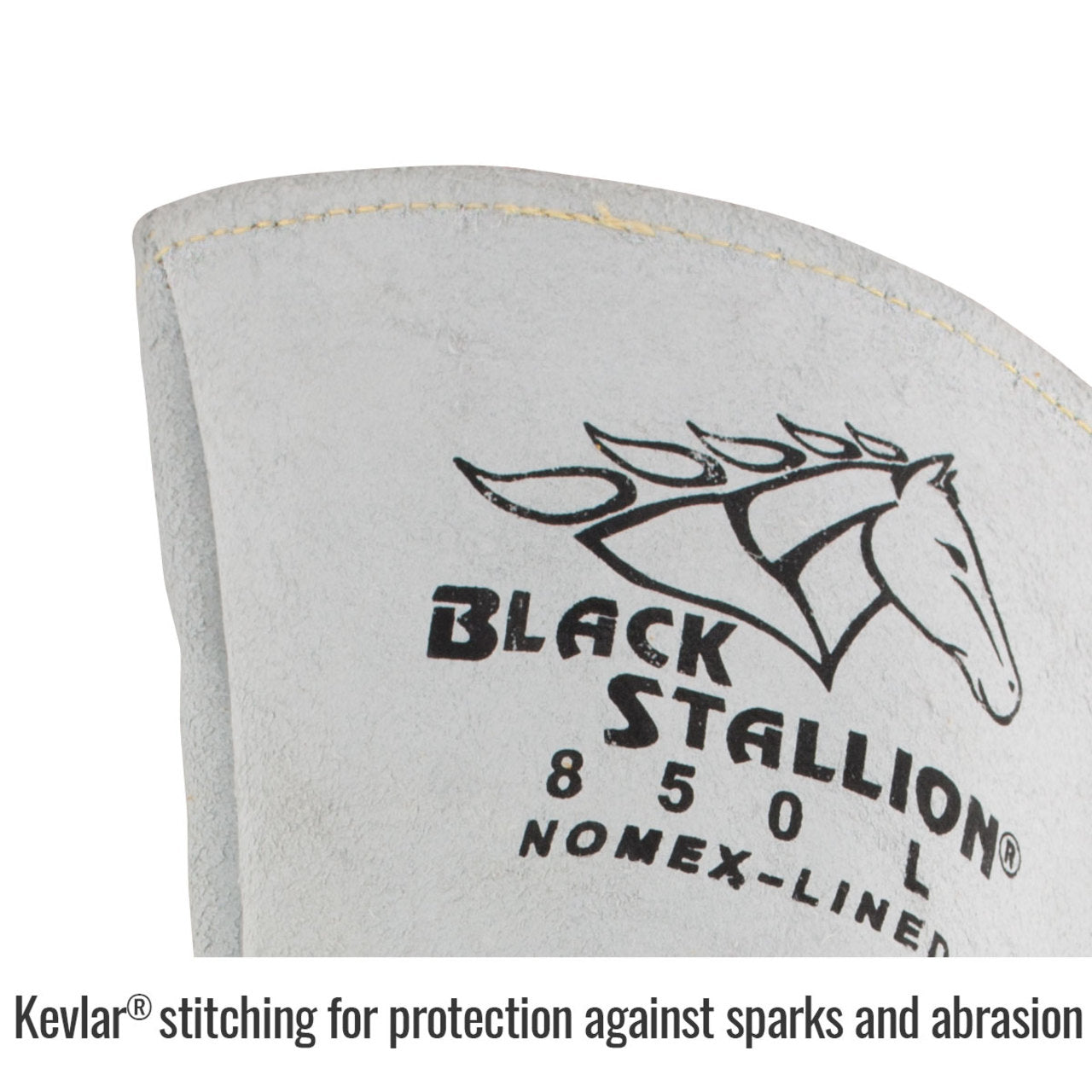Black Stallion 850 Premium Grain Elkskin Stick Welding Gloves with Nomex Lined Back, Yellow