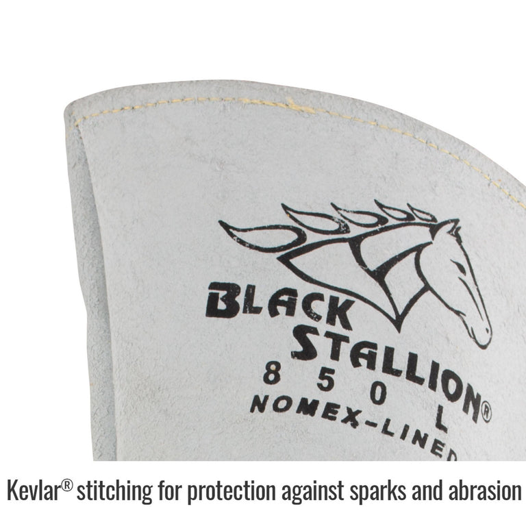 Black Stallion 850 Premium Grain Elkskin Stick Welding Gloves with Nomex Lined Back, Yellow