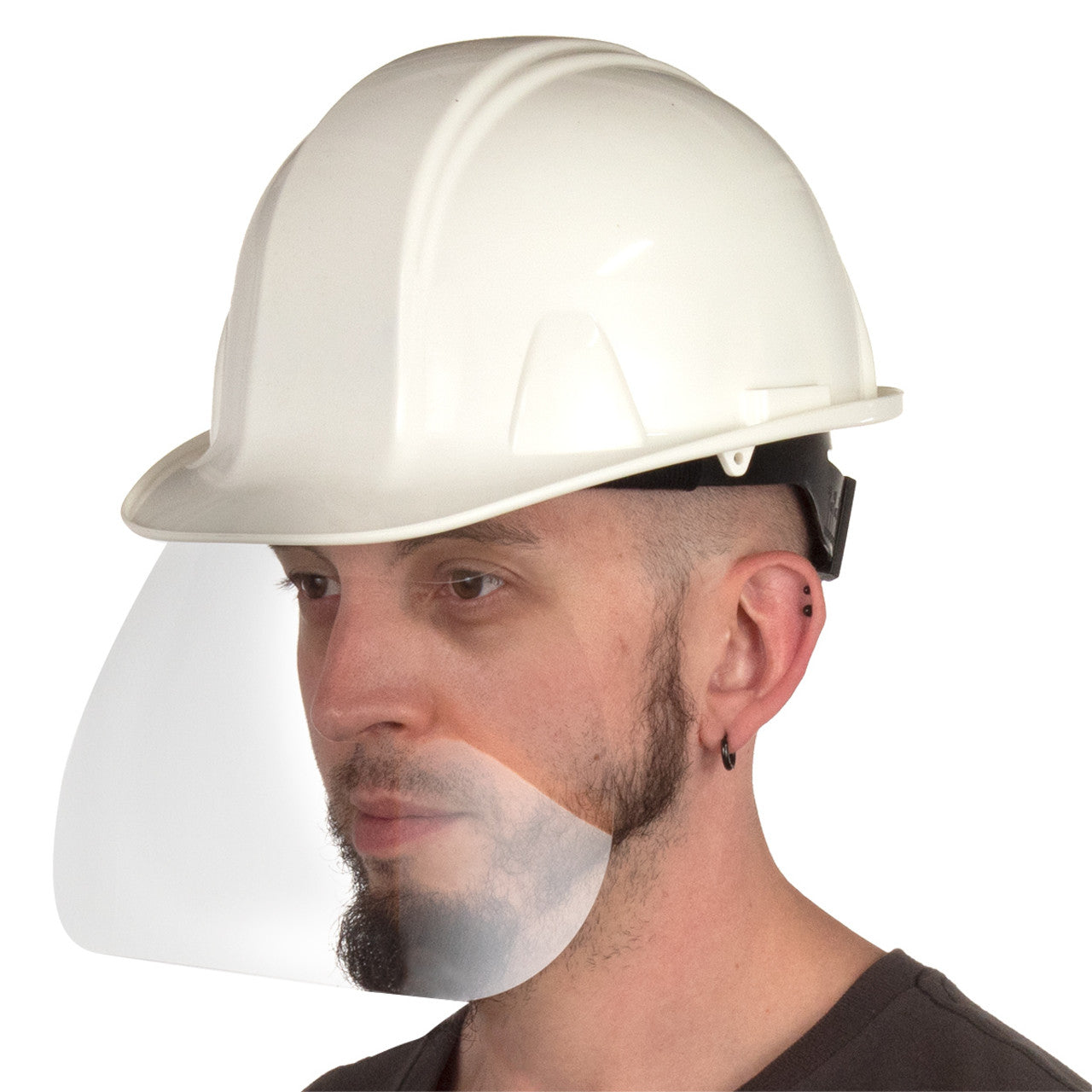 Disposable Hard Hat Face Shield, Clear, 50 Pack