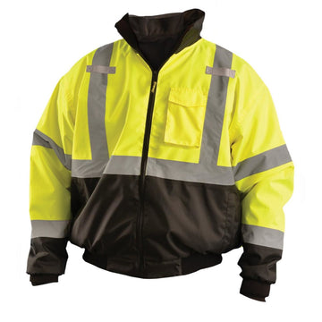 OccuNomix Type R Class 3 Hi-Vis 3-Way Black Bottom Bomber Jacket, LUX-ETJBJR