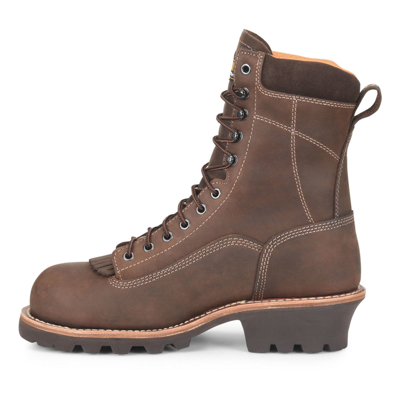 Carolina Men's Birch 8" Logger Waterproof EH Steel Toe Boots, CA7522, Brown