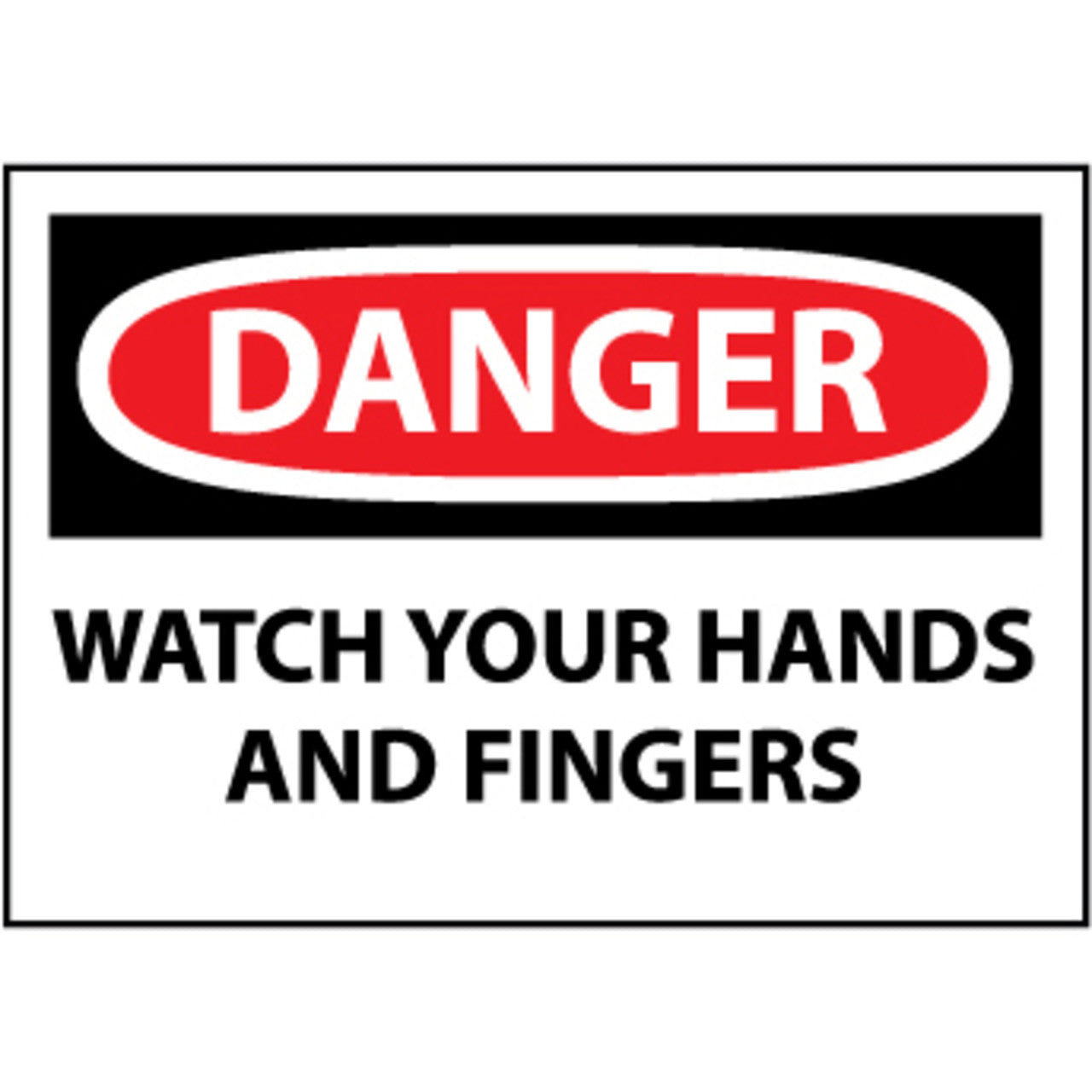Danger Watch Your Hands And Fingers 3x5 Pressure Sensitive Vinyl Safety Label 5 Per Package