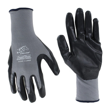 Black Stallion GC2030 AccuFlex Nitrile-Coated Nylon Glove, GC2030-GY, Gray/Black