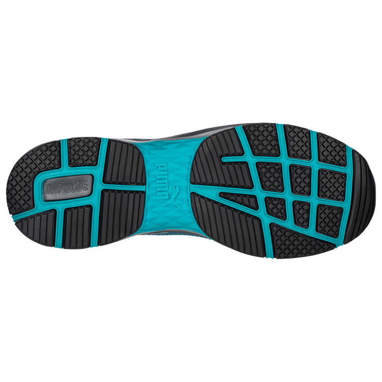 Puma Safety Women's Fuse Knit Low 2.0 Grey & Blue EH Composite Toe Shoes - 643905