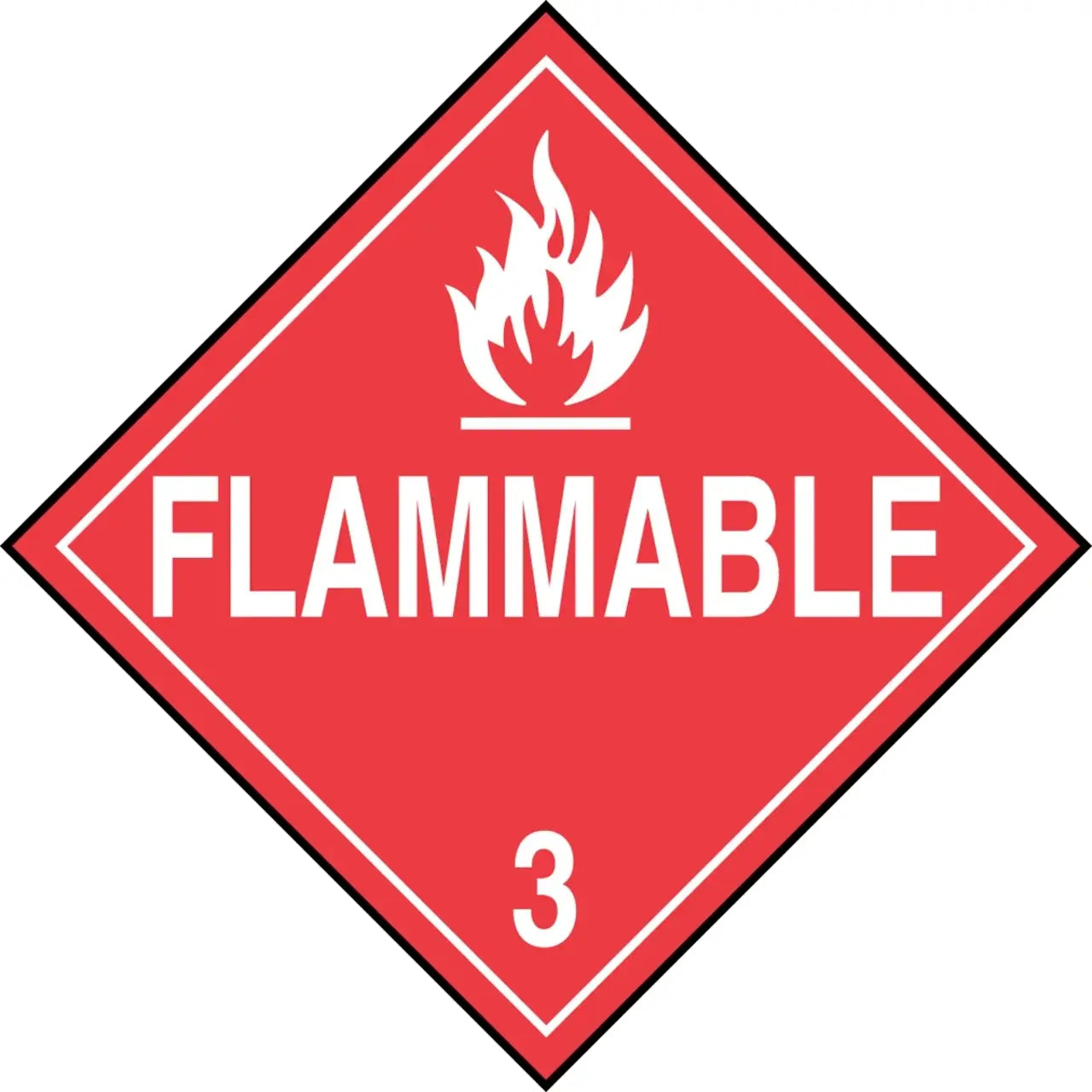 Flammable 3, 10.75 x 10.75 Vinyl Placard