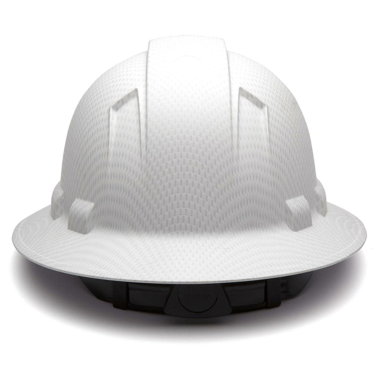 Pyramex Ridgeline Full Brim Hard Hat 4-Point Ratchet Suspension, HP54116, Matte-White Graphite