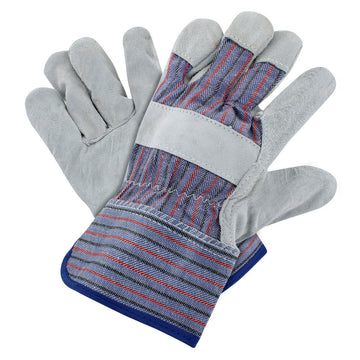 Rugged Blue GL100 Leather Palm Work Gloves