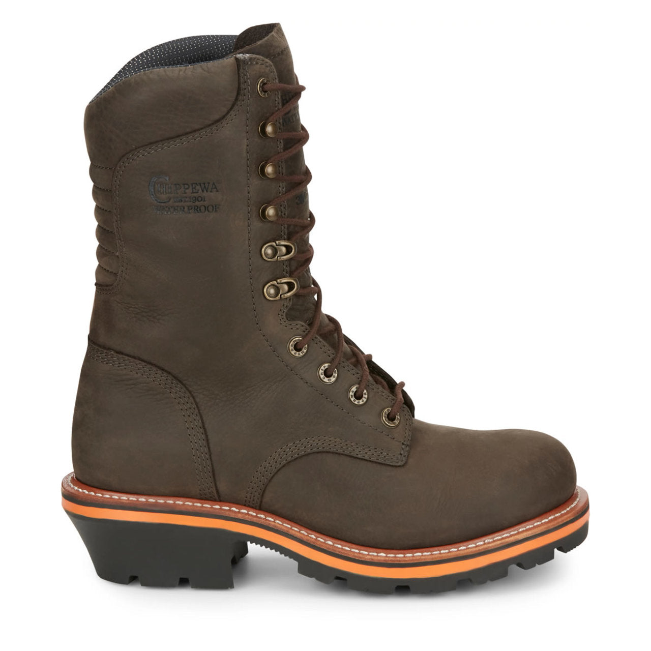 Chippewa Men's Thunderstruck 10" Logger EH Waterproof Insulated Soft Toe Boots, TH1032, Brown
