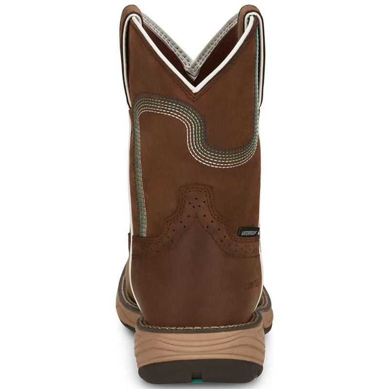 Justin Women's Stampede Rush 8" Waterproof EH Composite Toe Boots, SE4360, Brown