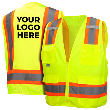 Custom Pyramex RVZ24 Type R Class 2 Hi-Vis Surveyor's Mesh Back Safety Vest