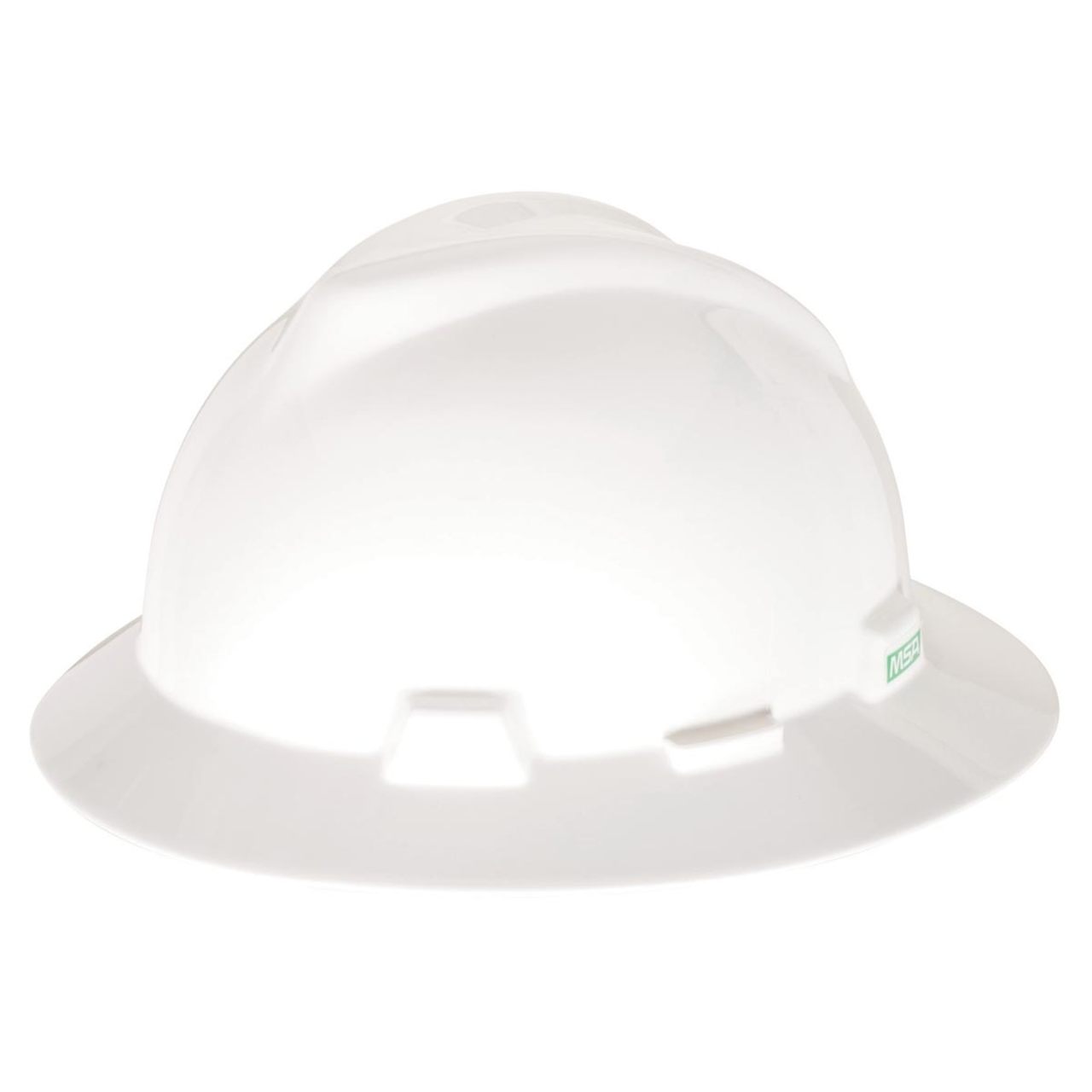 Custom MSA V-Gard Full Brim Hard Hat, Fas-Trac III Ratchet Suspension
