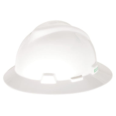 Custom MSA V-Gard Full Brim Hard Hat, Fas-Trac III Ratchet Suspension