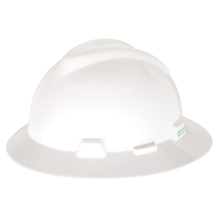 Custom MSA V-Gard Full Brim Hard Hat, Fas-Trac III Ratchet Suspension