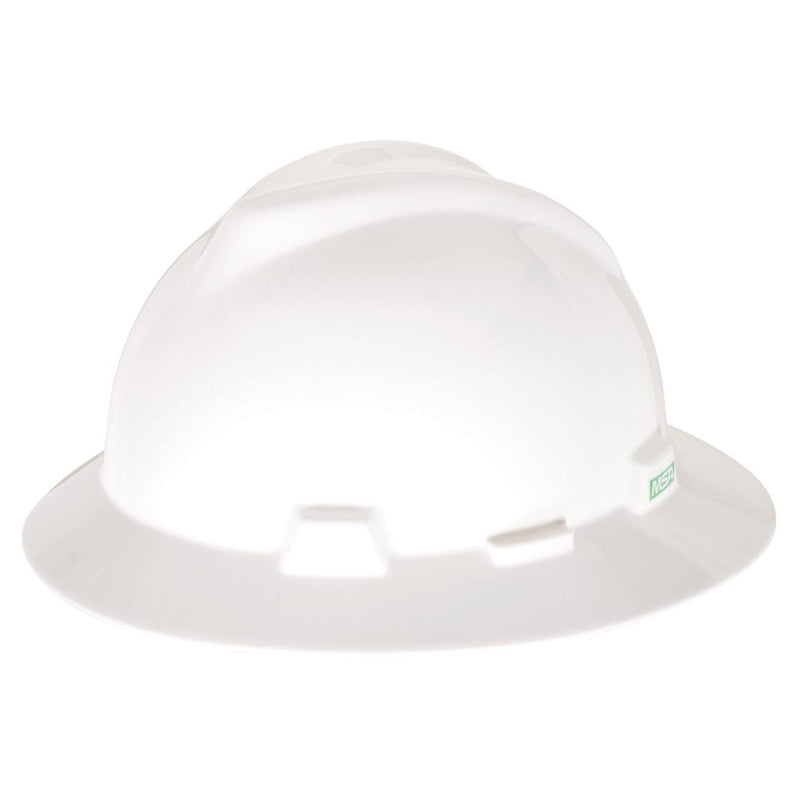 Custom MSA V-Gard Full Brim Hard Hat, Fas-Trac III Ratchet Suspension