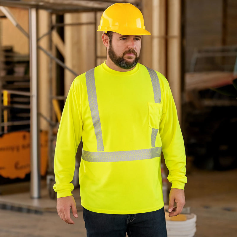 OccuNomix Type R Class 2 High-Vis Segmented Tape Long Sleeve T-Shirt - LUX-TLSP2B