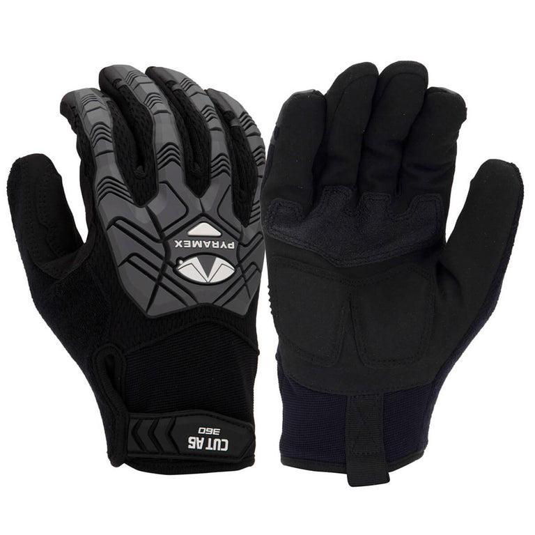 Pyramex GL204CHT Synthetic Leather A6 Cut Impact Gloves, Black