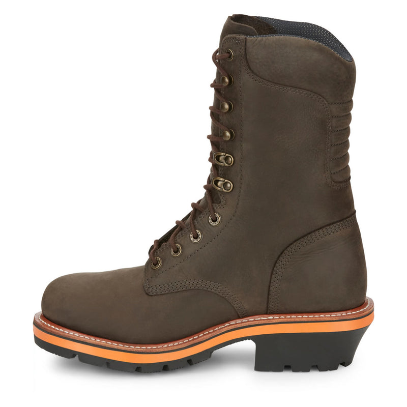 Chippewa Men's Thunderstruck 10" Logger EH Waterproof Insulated Soft Toe Boots, TH1032, Brown