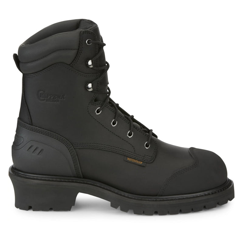 Chippewa Men's Aldarion 8" Logger Waterproof Insulated Composite Toe Boots, 55058, Black